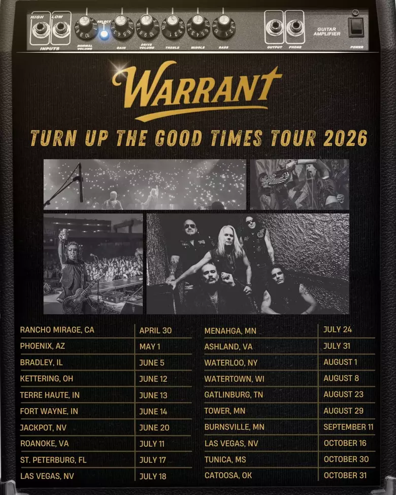 Warrant live tour poster 2026–2027